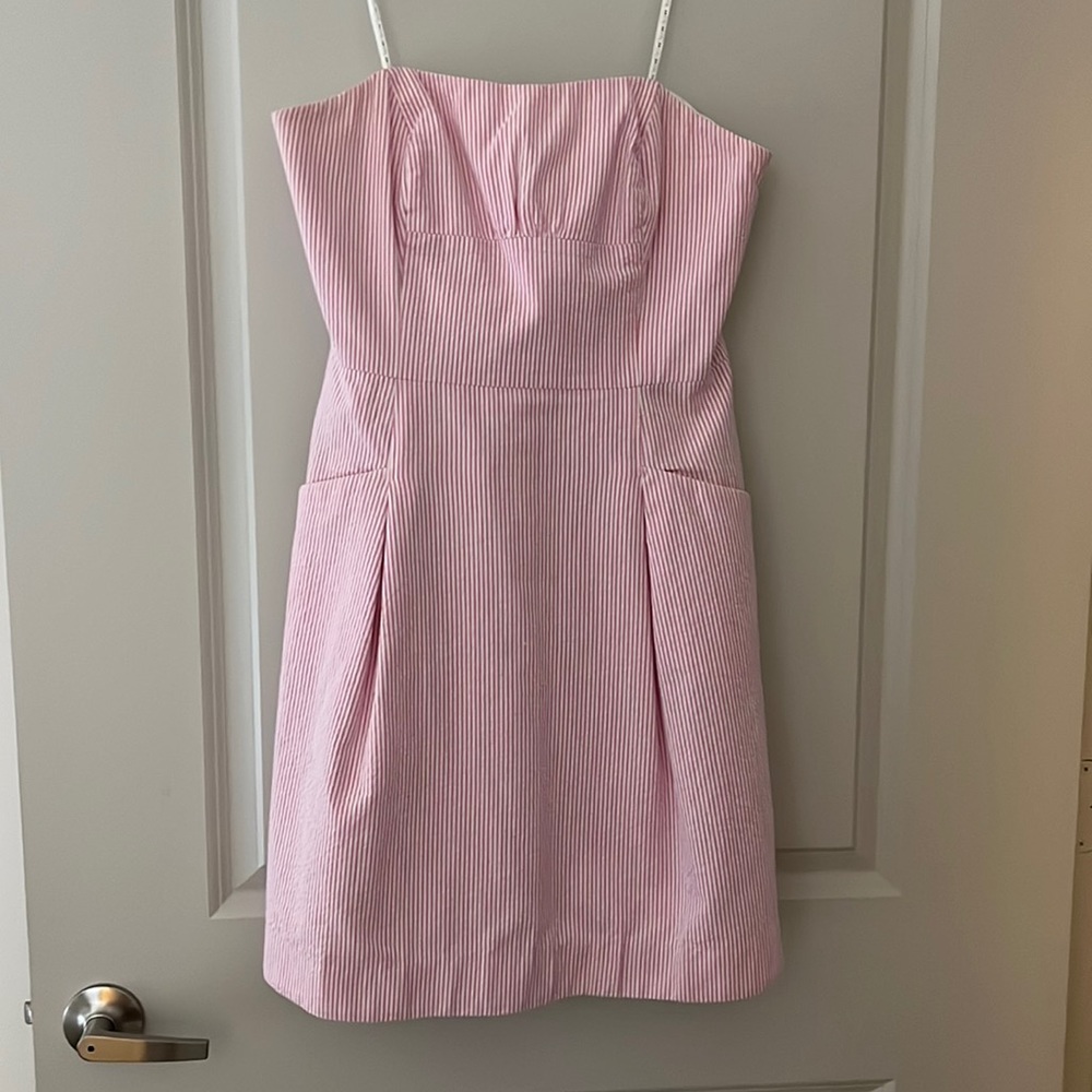 Lilly Pulitzer pink seersucker dress
